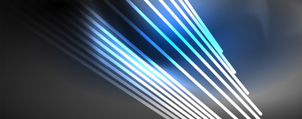 Color light with lines, outer space background, bright rays