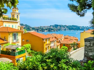 Foto auf Acrylglas Villefranche-sur-Mer, Französische Riviera Landschaft der Cote d& 39 Azur, Villefranche-sur-Mer, Frankreich