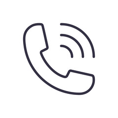Phone sign call outline icon vector for web, app. Cell and telephone symbol