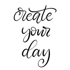 Black and white lettering vector illustration