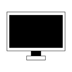 Computer monitor screen hardware isolated in black and white