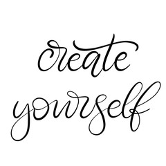 Black and white lettering vector illustration