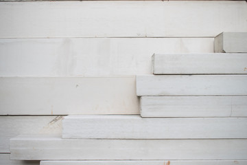 Large stack of white concrete.