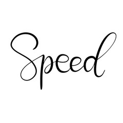 Black and white lettering vector illustration