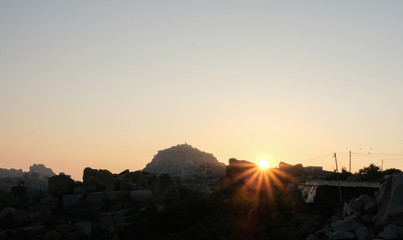 Sunset at Hampi, India 