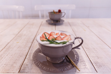 two cups of fruits tea on the table