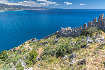 Aerial View of the harbor of Alanya in Turkey