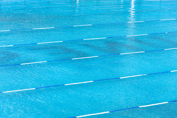 In center one platform for start and lane of swimming pool.