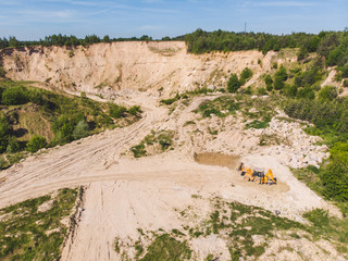 top view of sand mine heavy industrial
