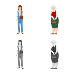 Obraz premium Vector design of character and avatar sign. Set of character and portrait stock symbol for web.