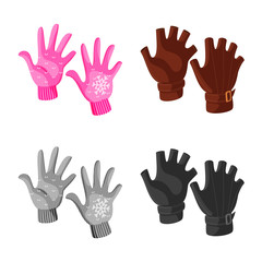 Vector design of silhouette and safety sign. Set of silhouette and comfort stock symbol for web.