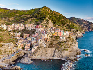 Naklejka premium Manarola, one of the most charming and romantic of the Cinque Terre villages, Liguria, northern Italy.