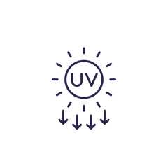 UV radiation, solar ultraviolet icon, line vector