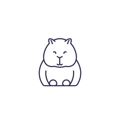 Wombat on white, line vector