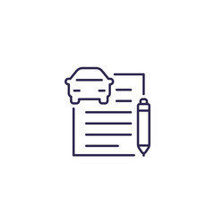 car loan or auto insurance documents line icon