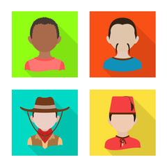 Isolated object of nation and race  symbol. Collection of nation and user stock vector illustration.