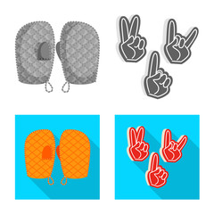 Vector illustration of silhouette and safety icon. Set of silhouette and comfort vector icon for stock.