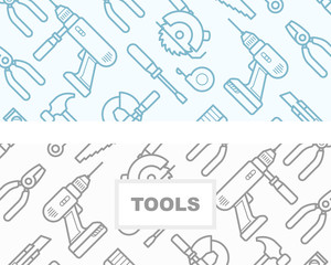 Seamless pattern with construction tools icons - tools kit seamless pattern