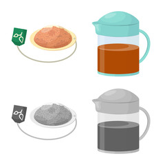 Vector design of healthy and floral  symbol. Set of healthy and gradient vector icon for stock.