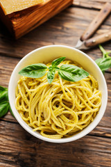 ligurian spaghetti with basil