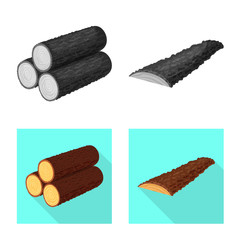 Vector illustration of tree   and raw  logo. Collection of tree   and construction vector icon for stock.