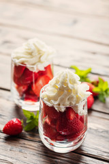 Strawberry with whipped cream