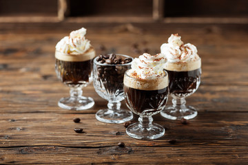 coffee cocktail with whipped cream