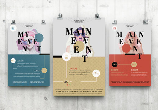 Event Poster Layouts with Geometric Elements