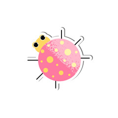 Isolated cute ladybug vector in cartoon style