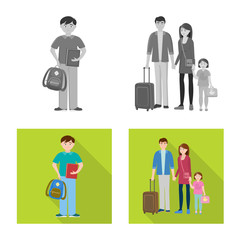 Vector design of character and avatar  icon. Collection of character and portrait vector icon for stock.