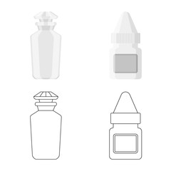 Vector illustration of retail and healthcare sign. Collection of retail and wellness stock vector illustration.