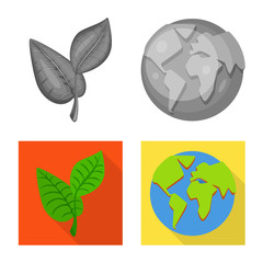 Isolated object of innovation and technology  symbol. Set of innovation and nature  vector icon for stock.