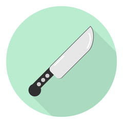 flat icon of sharp kitchen knife for meat