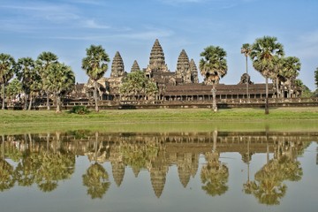 Fototapeta na wymiar Reflecting Angkor Wat Temple, Cambodia, Asia (UNESCO)