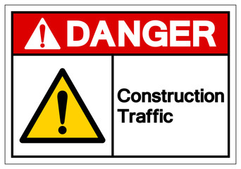 Danger Construction Traffic Symbol Sign, Vector Illustration, Isolate On White Background Label. EPS10