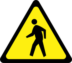 Warning sign with pedestrian