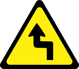 Warning sign with dangerous curves