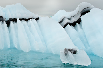 Abstract of shapes and layers in close up of an iceberg - Image