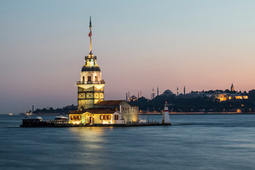Istanbul Night, Maiden's Tower ,Turkey