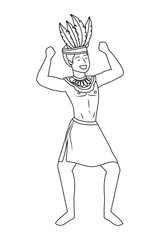 man celebrating brazil carnival in black and white