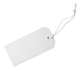 Cardboard tag with space for text on white background