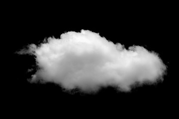 White cloud, Fluffy texture , Abstract, isolated on black background