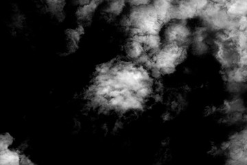White cloud, Fluffy texture , Abstract, isolated on black background