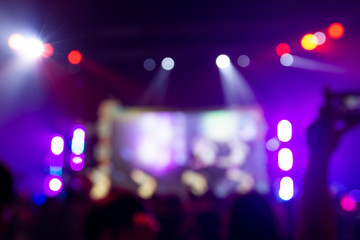 Obraz na płótnie Canvas Bright colorful stage lights of blur background, Bokeh concert light