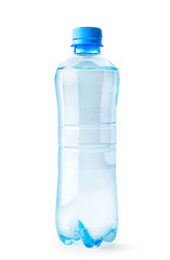 Naklejka premium Bottle of water close up on a white background. Isolated
