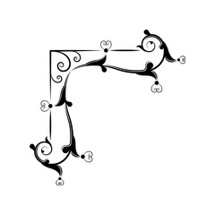 Decorative swirl border ornament, Victorian wedding design frame - Vector