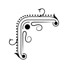 Decorative swirl border ornament, Victorian wedding design frame - Vector