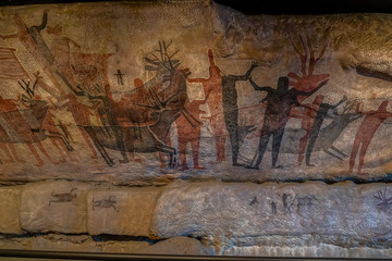 petroglyph cave painting reproduction in Mexico