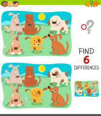 Fototapeta premium finding differences game with happy dogs