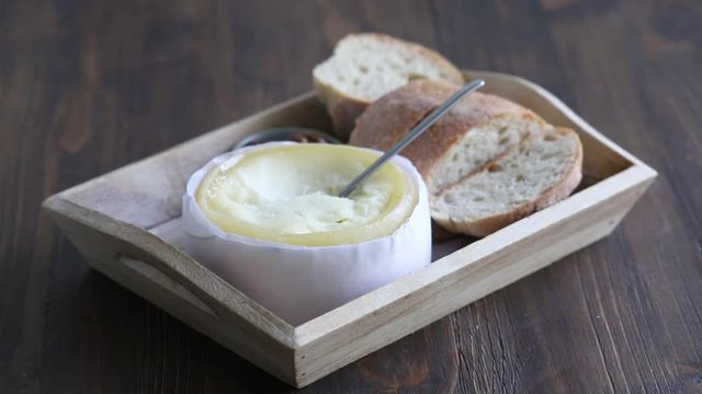 typical portuguese cheese with bread and olives